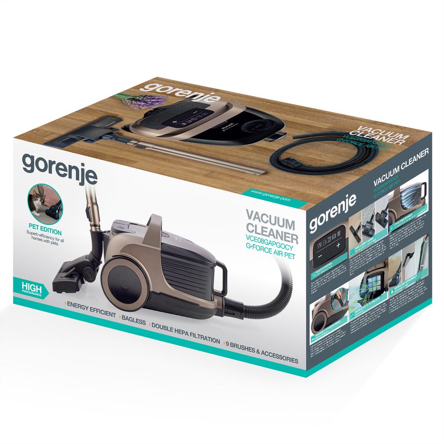 Gorenje Staubsauger VCE08GAPGOCY, 170W, 3,3L, beutellos