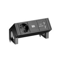 BACHMANN DESK2 1x Schutzkontakt 1x USB-Charger , schwarz