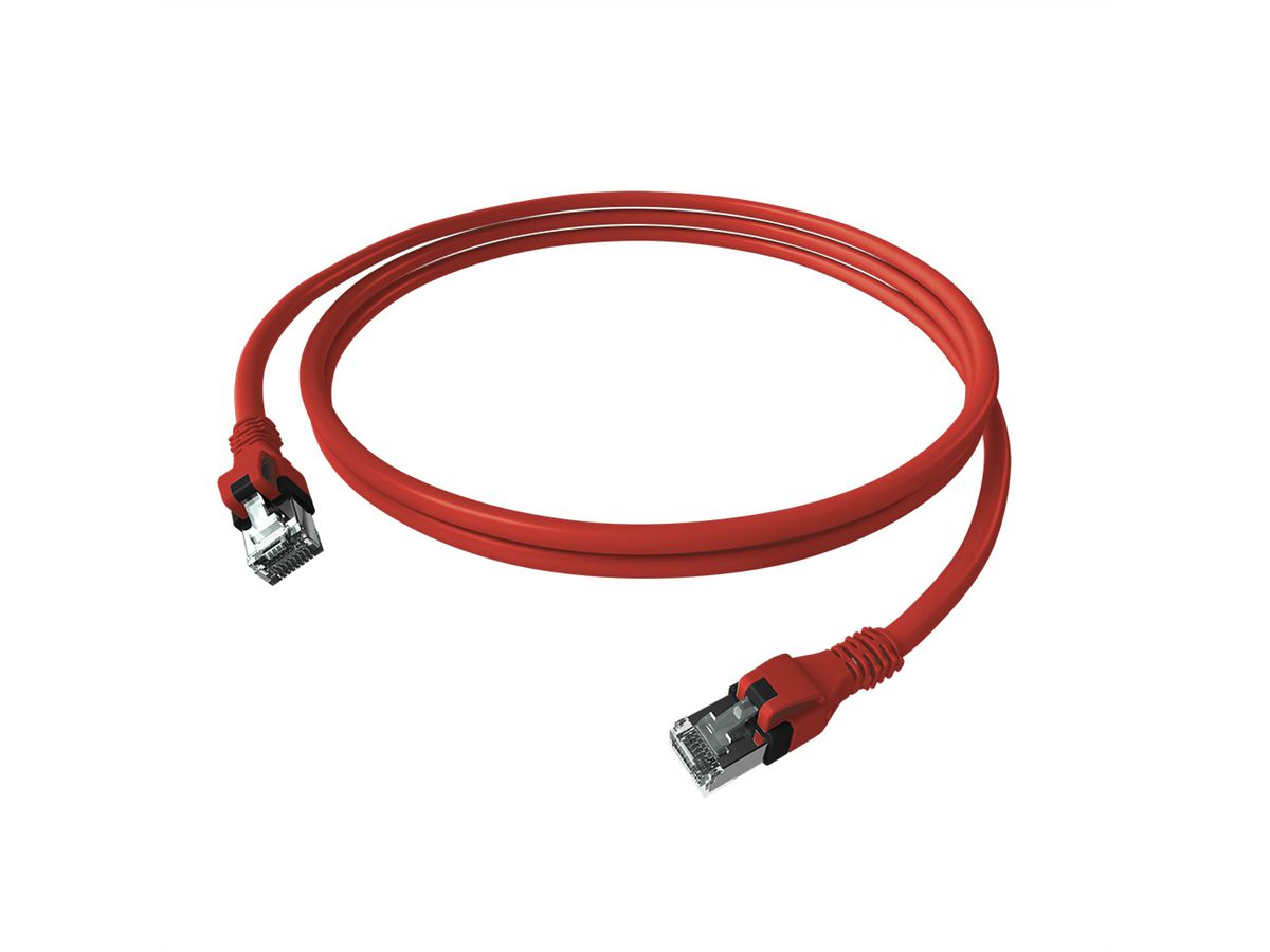 Cordon EasyLan DualBoot PushPull IP20, Cat.6A (Classe EA), S/FTP, rouge, 5 m