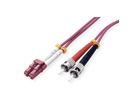 VALUE Câble FO 50/125µm, LC/ST, OM4, violet, 0,5 m