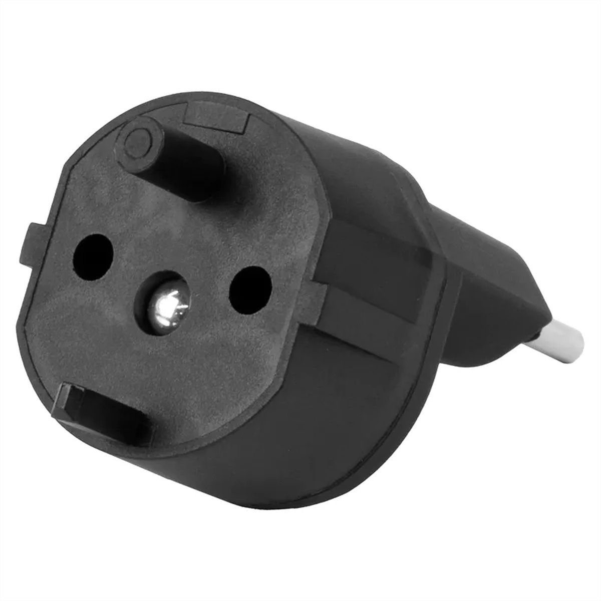 Steffen Adaptateur FIX AL/SU, CEE7/17 T12 2 pôles décentralisé noir