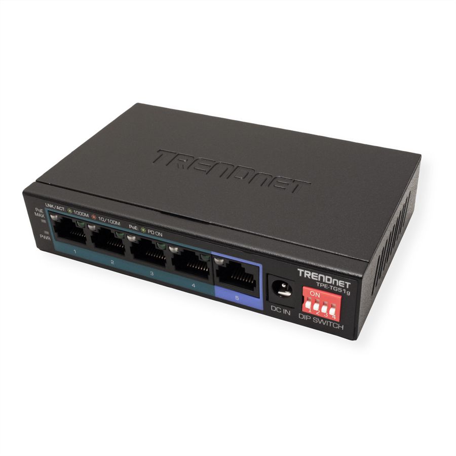 TRENDnet TPE-TG51G Switch PoE+ Gigabit à 5 ports