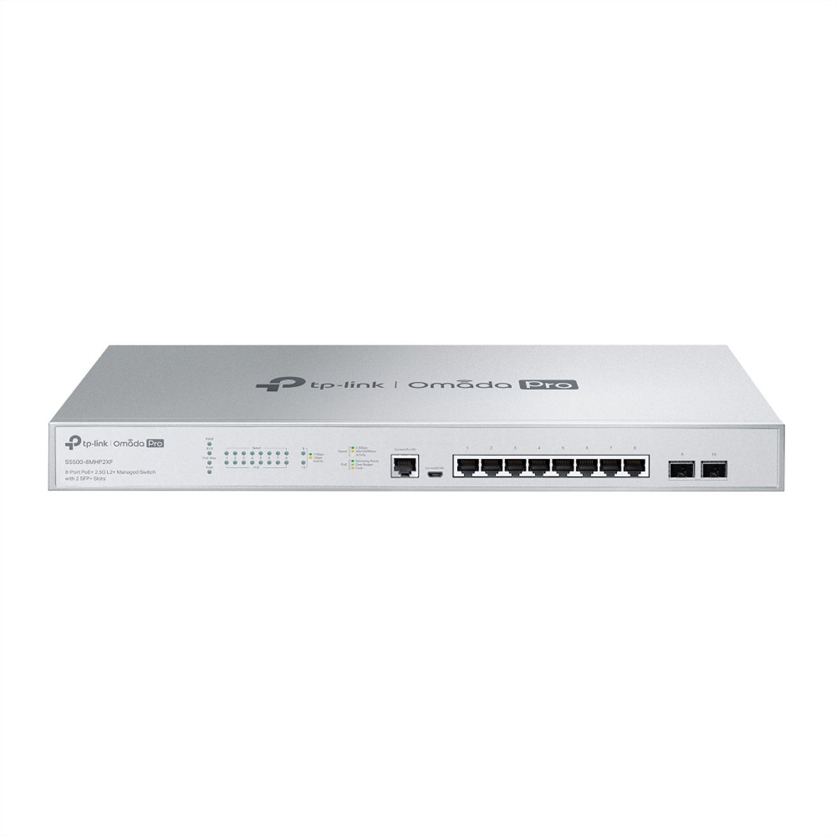 TP-Link Campus Switch S5500-8MHP2XF , 8x2.5G PoE L2+ Managed Switch