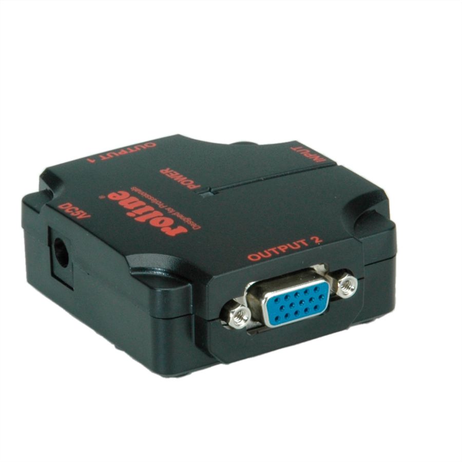 ROLINE VGA Video-Splitter, hochauflösend, 450 MHz, 2-fach