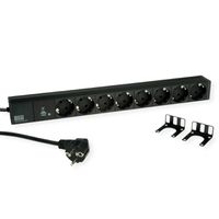 BACHMANN 19" 1UH 8xCEE7/3 sw 1xSPD-Plus 2,0m CEE7/7