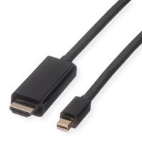 ROLINE Mini DisplayPort Kabel, Mini DP-UHDTV, ST/ST, schwarz, 1 m