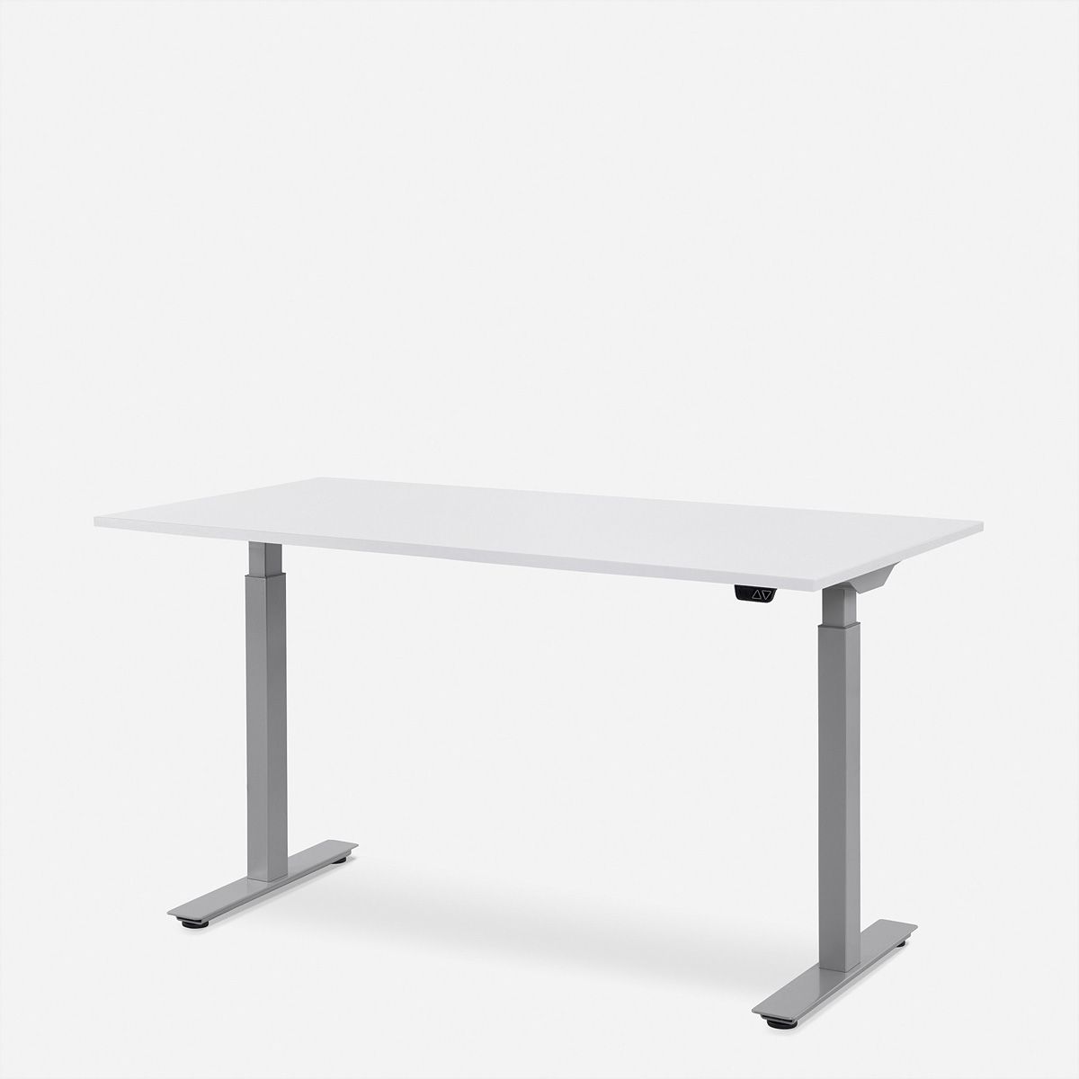 WRK21 Bureau Smart 160 x 80 cm, Hauteur réglable, Blanc uni / Gris