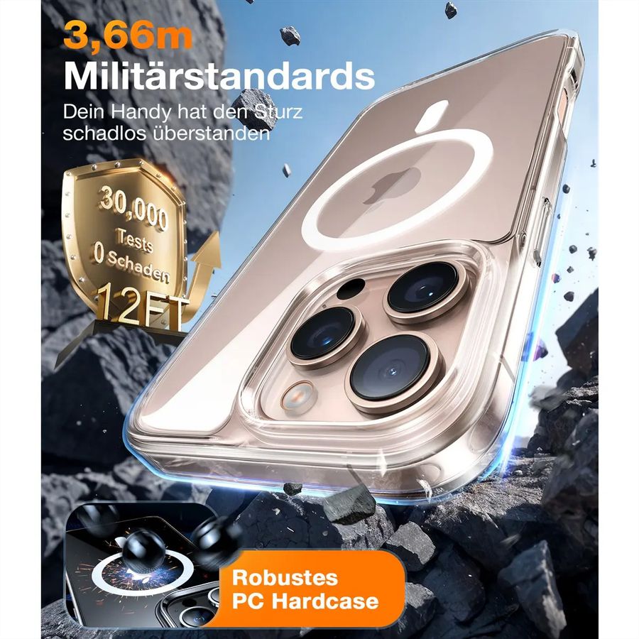 Torras Diamond Case, iPhone 16 Pro, MagSafe, transparent
