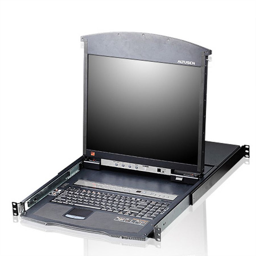 ATEN KL1508AN Commutateur KVM LCD 48cm Multi-Interface Cat 5 à 8 ports, IT-Layout