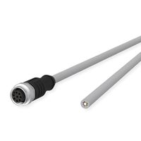 METZ CONNECT Câble de capteur/actionneur M12, codage A, M12 connecteur femelle droit - extrémité ouverte, gris, 5 m