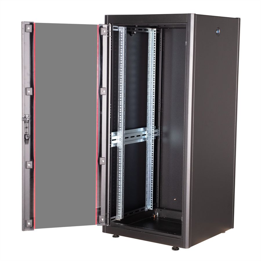 ROLINE 19-Zoll Netzwerkschrank Basic 26 HE, 600x800 BxT Glastür schwarz