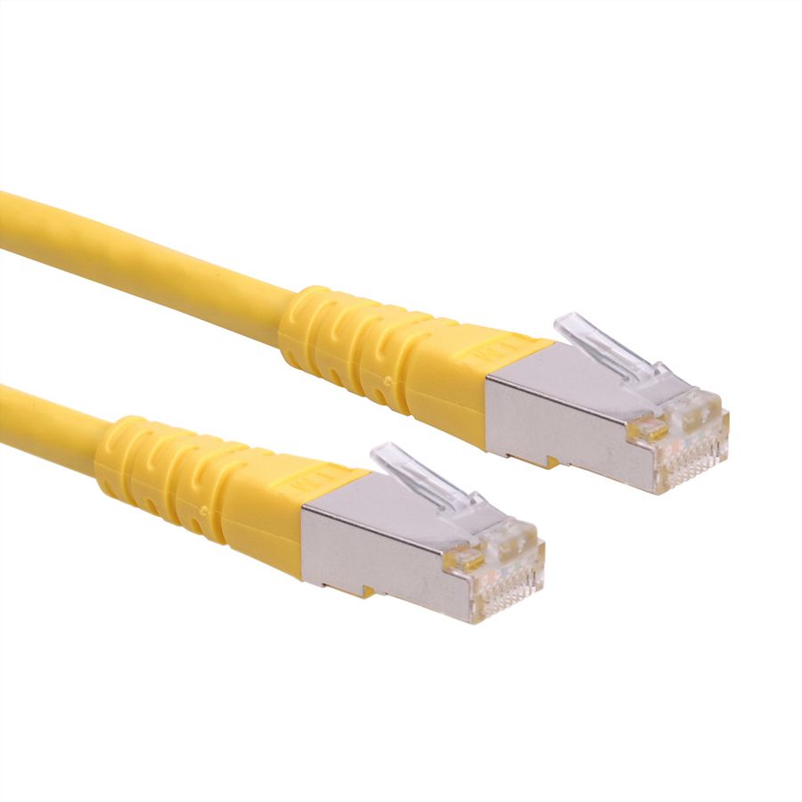 Cordon ROLINE Cat.6 (Classe E) S/FTP (PiMF), jaune, 0,5 m