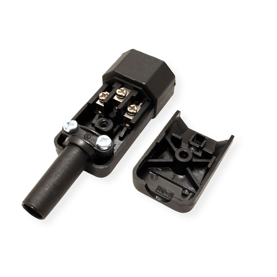 BACHMANN Kaltgerätestecker IEC320 C14 10A/250VAC, Schraubanschluß, schwarz