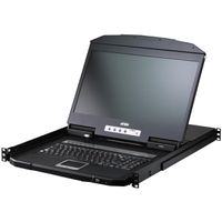 ATEN CL3708NW US 8-Port-USB-HDMI-Einzelschienen-Breitbild-LCD-KVM-Konsole, US-Layout