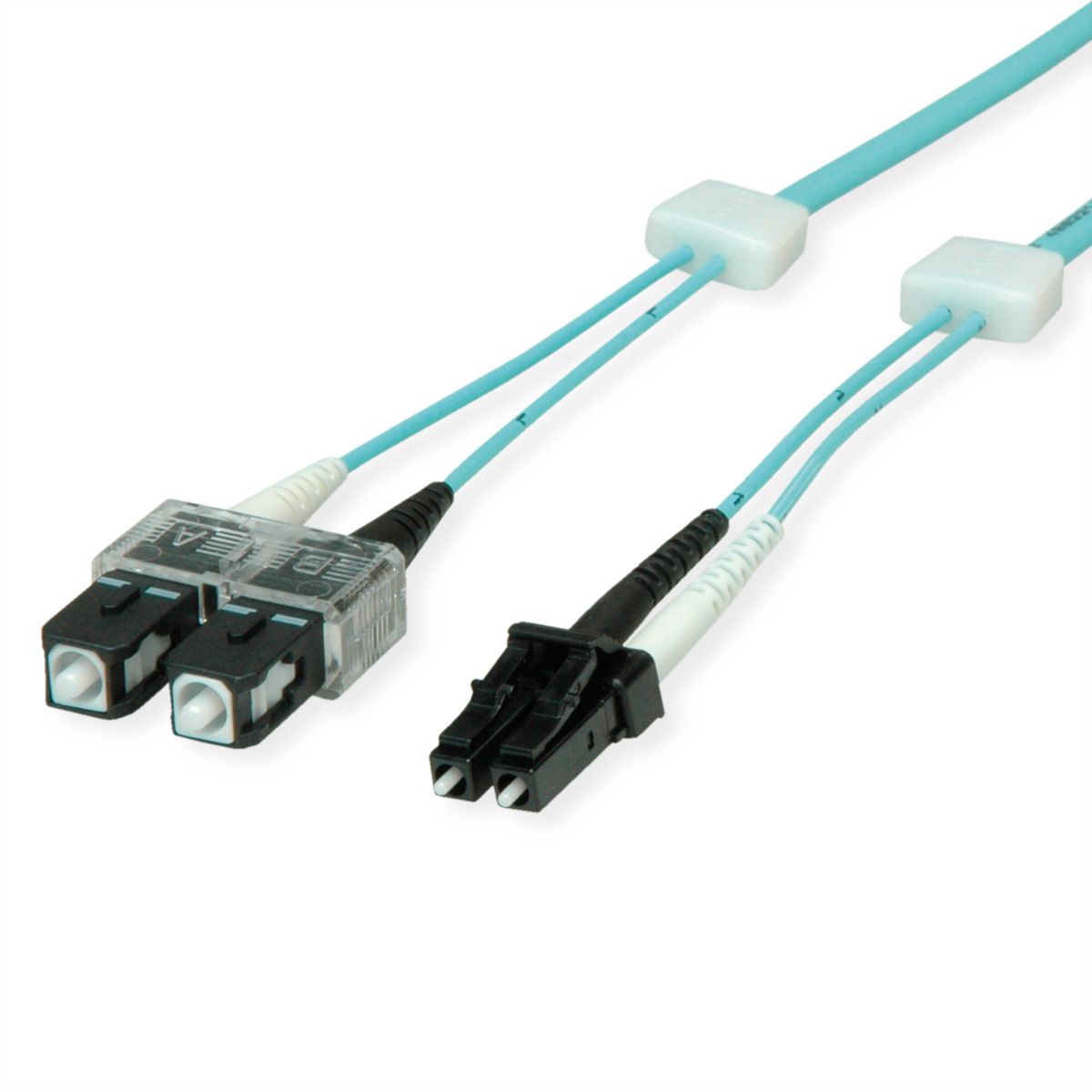 EasyLan Câble FO duplex 50/125µm OM3, LC/SC, turquoise, 2 m