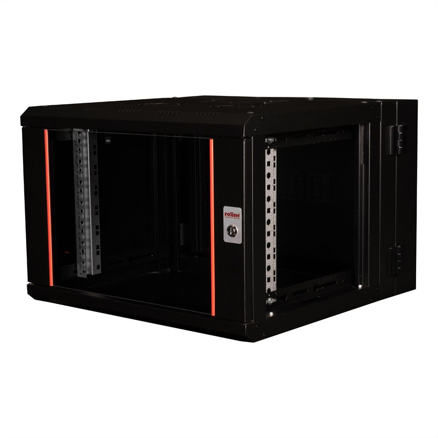 ROLINE 19" Boîtier mural Pro 7U, 600x600 LxP pivotant en 2 parties noir