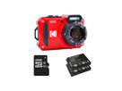Kodak Unterwasserkamera WPZ2RD Bundle, inkl. 2nd Batterie + micro 16Go SD card