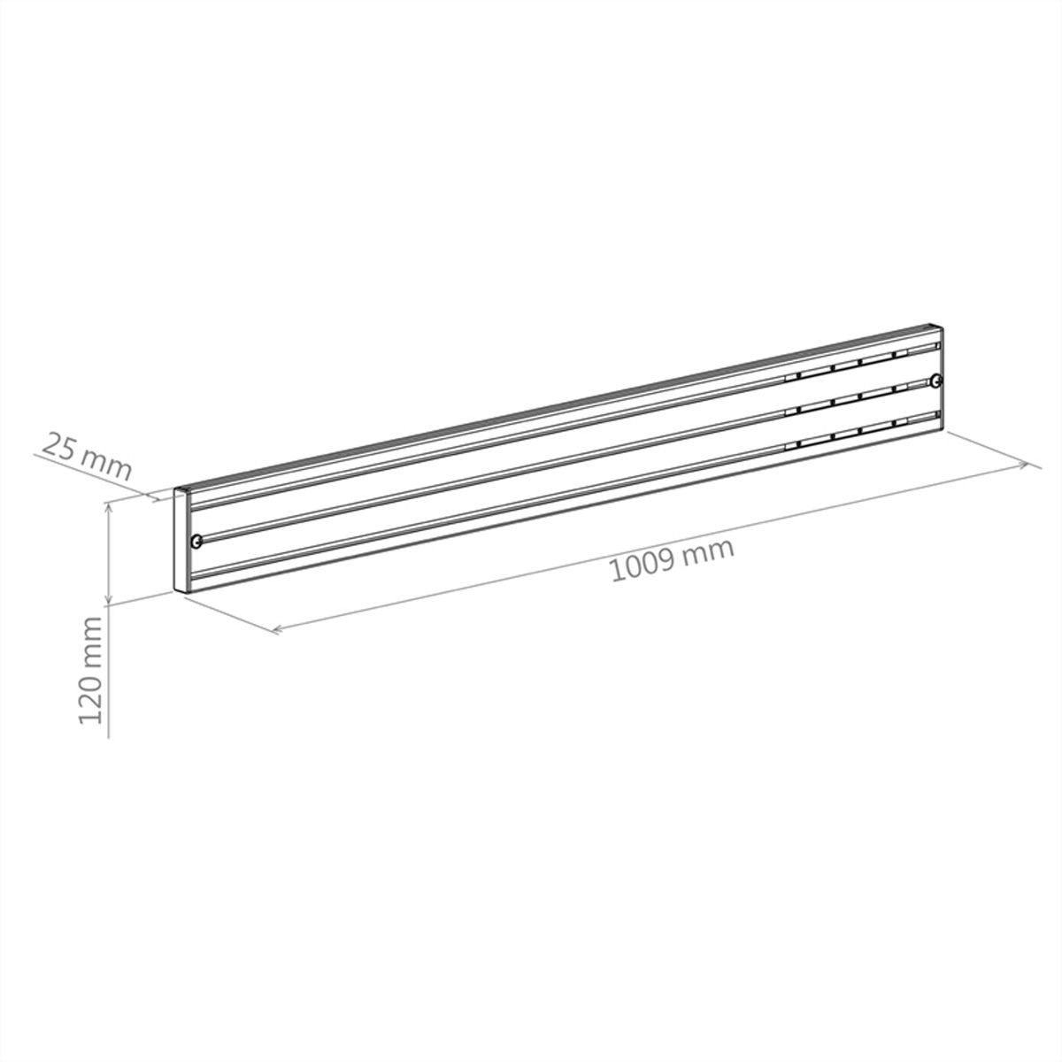 Hagor Rail en aluminium CPS - Rail en aluminium 1000mm, noir