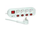 ROLINE Prise multiple, 4x avec interrupteur, Fast Charger, 1x USB A+C, 1,5 m