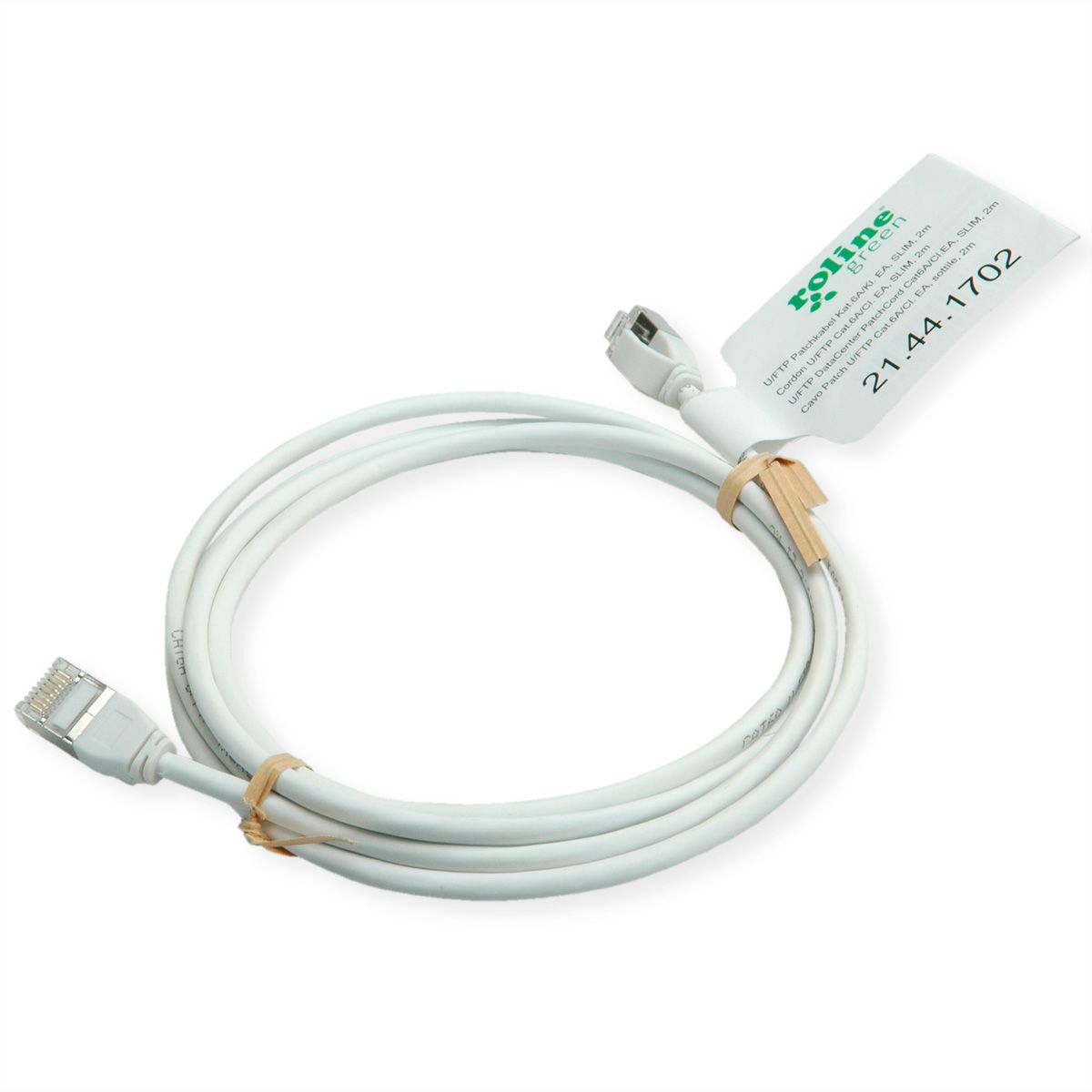 ROLINE GREEN U/FTP Patchkabel Cat.6A (Class EA), LSOH, slim, grau, 5 m