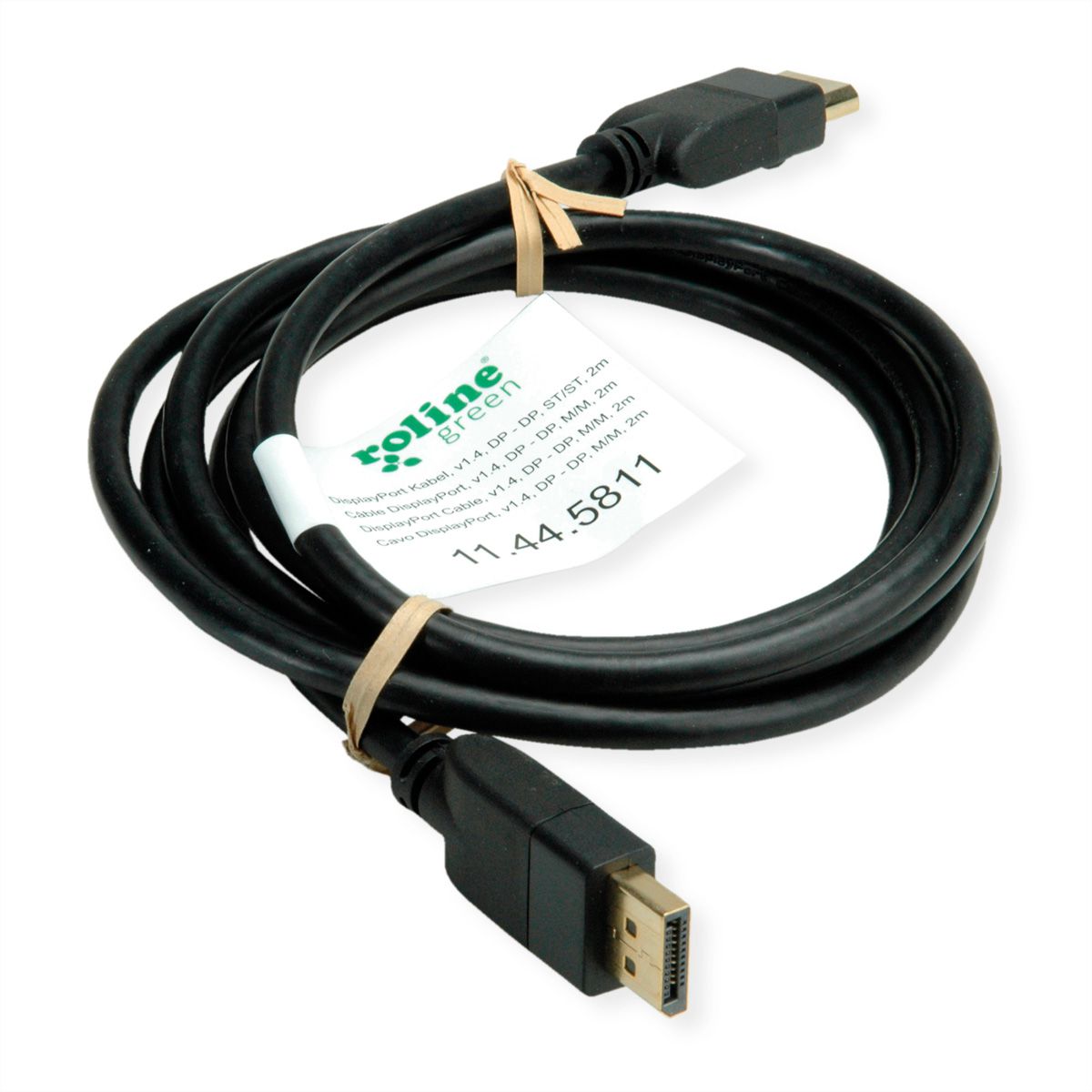 ROLINE GREEN Câble DisplayPort v1.4, DP M - DP M, noir, 2 m