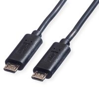 ROLINE Câble chargeur USB 2.0, Micro B - Micro B, M/M, noir, 0,3 m