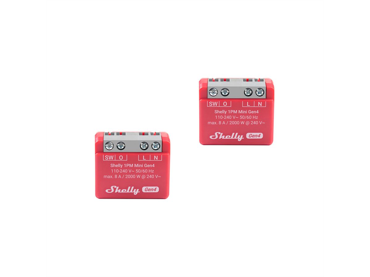 Shelly Schaltaktor 1PM Mini Gen4, (Dual pack)