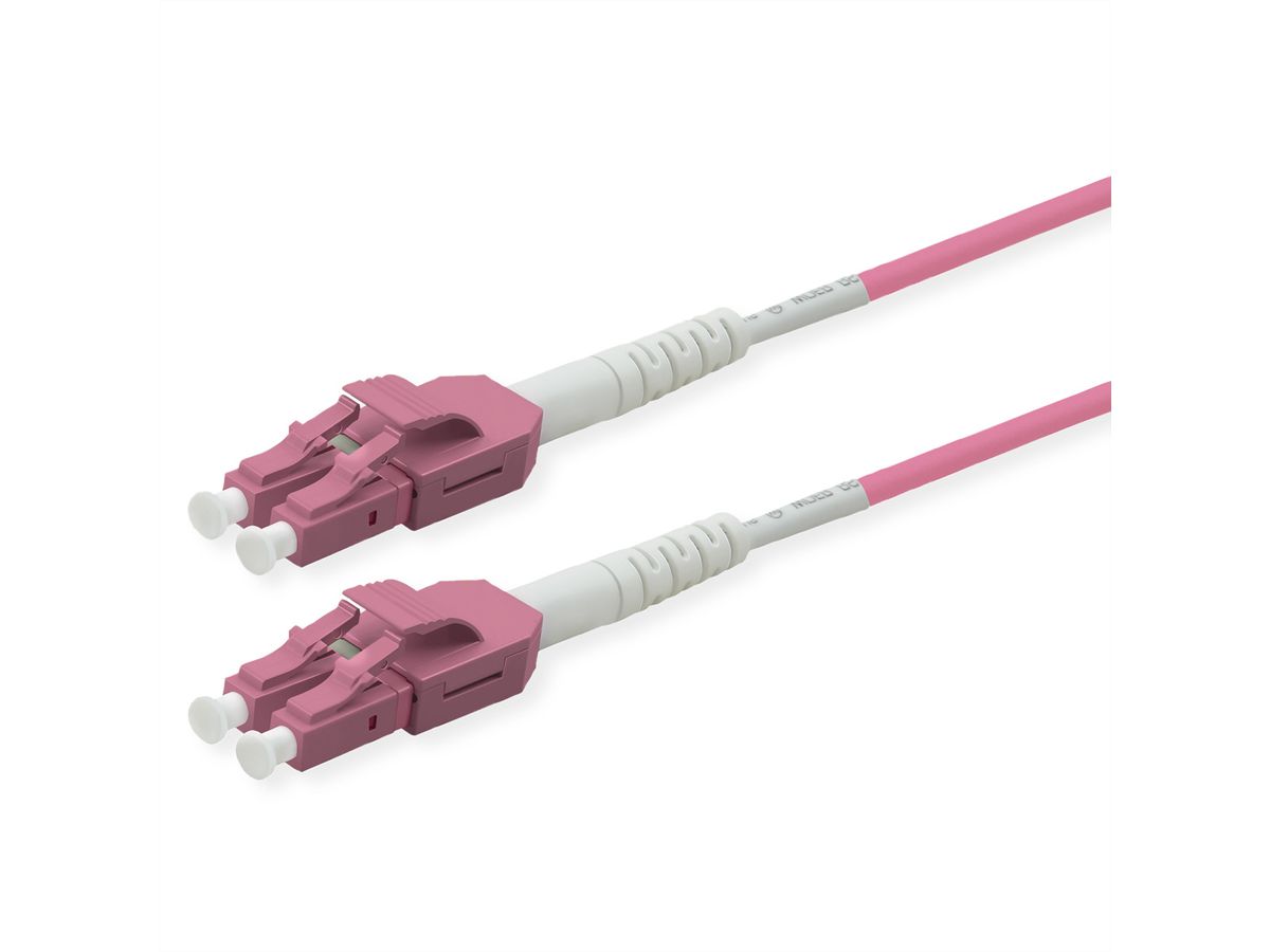 ROLINE LWL-Kabel duplex 50/125µm OM4, LC/LC, UNIBOOT, violett, 15 m