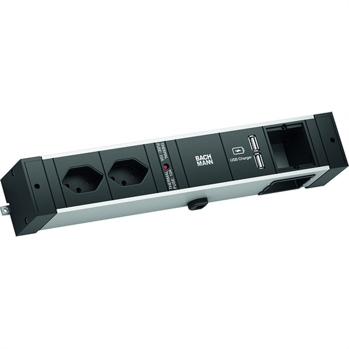 BACHMANN DESK RAIL 2xCH T13 USB Charger, 1xCM 2,0m GST18 Schweiz