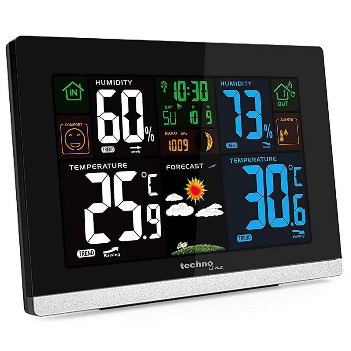 Technoline Wetterstation WS6462 schwarz Taupunkt-Anzeige, Luftdruckanzeige