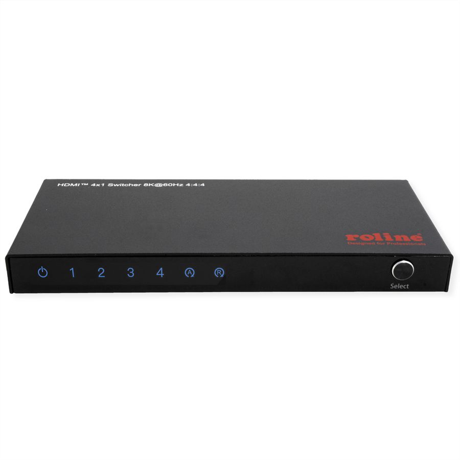 ROLINE 8K HDMI Switch, 4-fach, mit IR-Fernbedienung