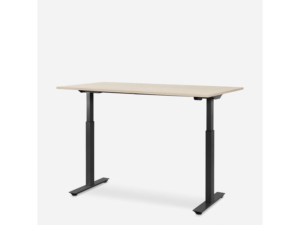 WRK21 Schreibtisch Smart 120 x 80 cm, Höhenverstellbar, Mandal Ahorn / Schwarz