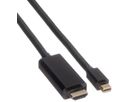 ROLINE Mini DisplayPort Kabel, Mini DP-UHDTV, ST/ST, schwarz, 1 m