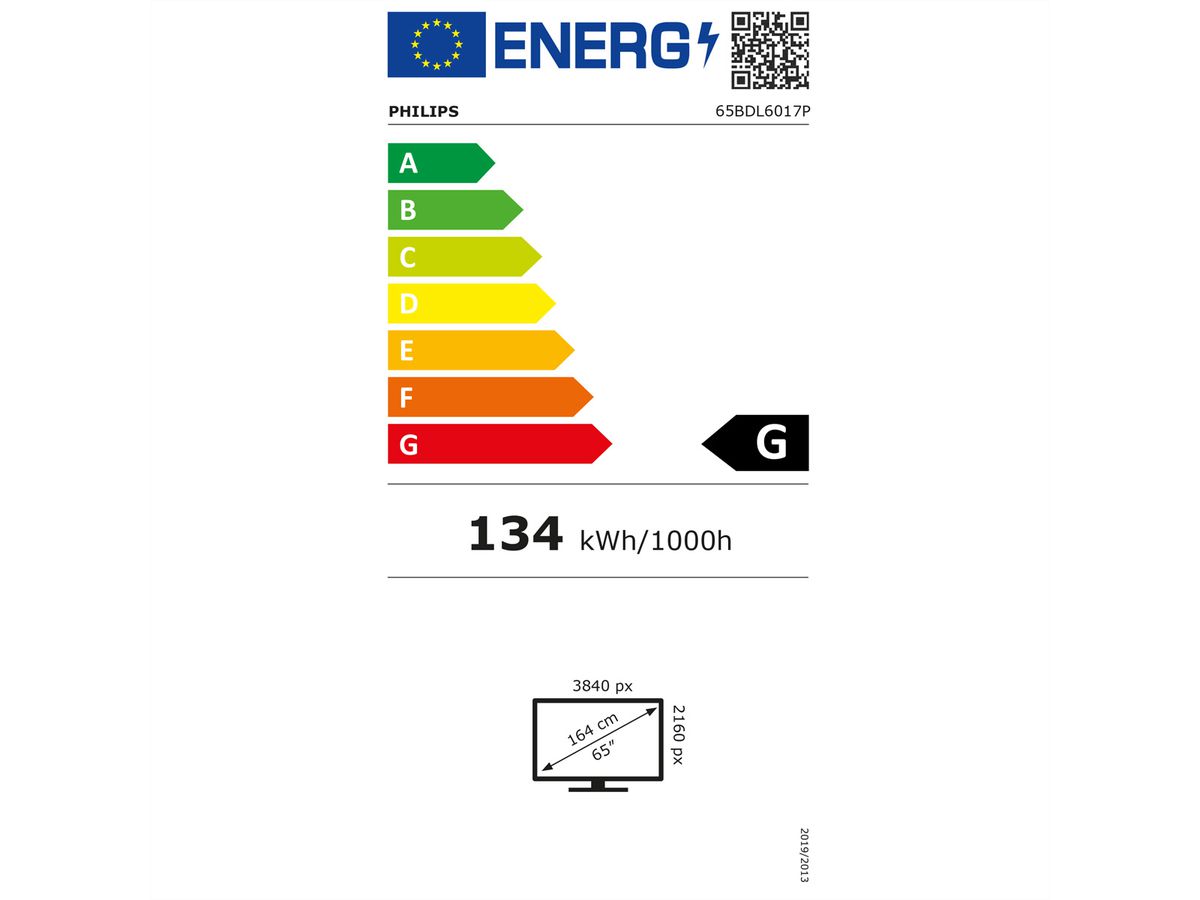 Philips Signage Display 65BDL6017P/00, 65", UHD, 24/7, 800cd/m², 25% Haze