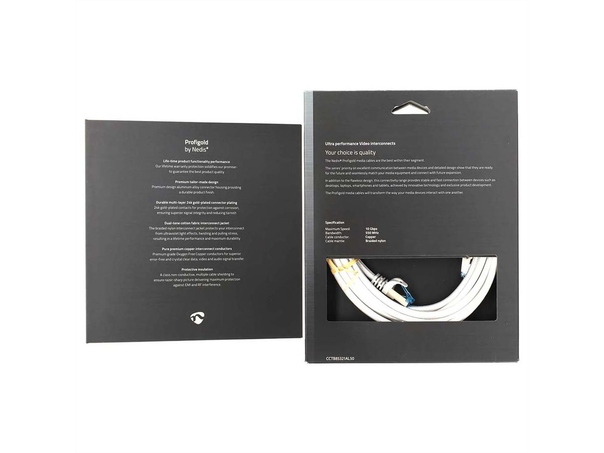 Nedis Patchkabel Cat.6A S/FTP, weiss, 5.0m