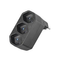Steffen Adaptateur multiple Manta 3 prises T13, pivotant à 320°, noir