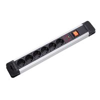 BACHMANN CONNECTUS Steckdosenleiste, 6x Schutzkontakt, Gerätevollschutz, Schalter, 2 m