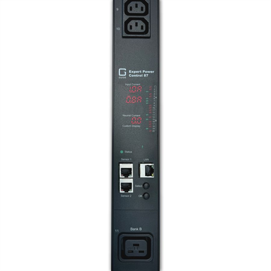 GUDE EPC 87-1210-18 20-fach switched & metered PDU, vertikaler Einbau 0HE, schwarz, 135 cm