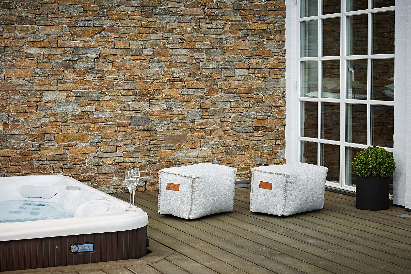 Sackit Hocker RETROit Cobana, türkis Square Puff Outdoor
