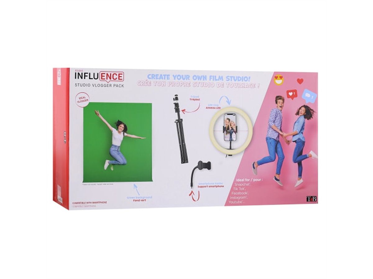 T'nB Influence Studio Pack 1x Tripod 1x10" LED Ring,1xTelehalter,1x Greenscr