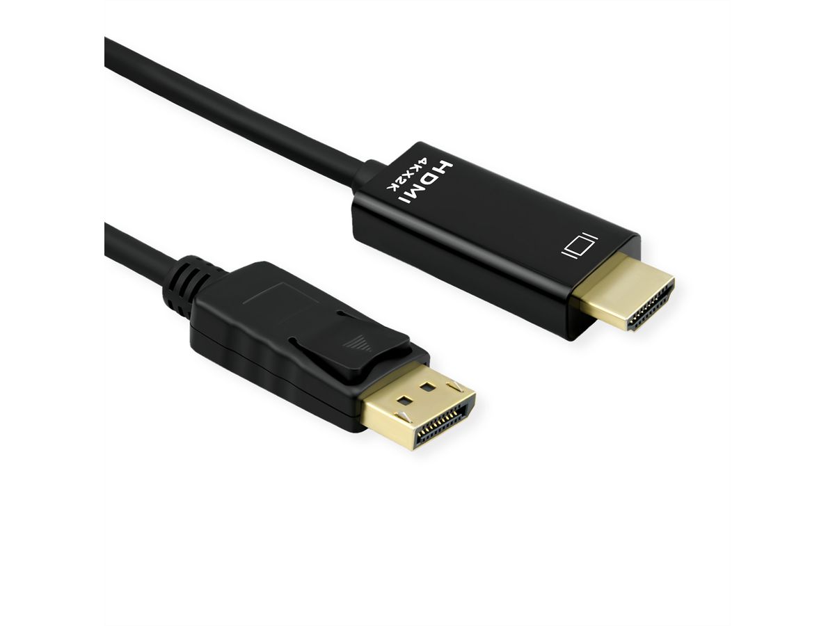 ROLINE Câble DisplayPort DP - UHDTV, Slim, M/M, noir, 1 m