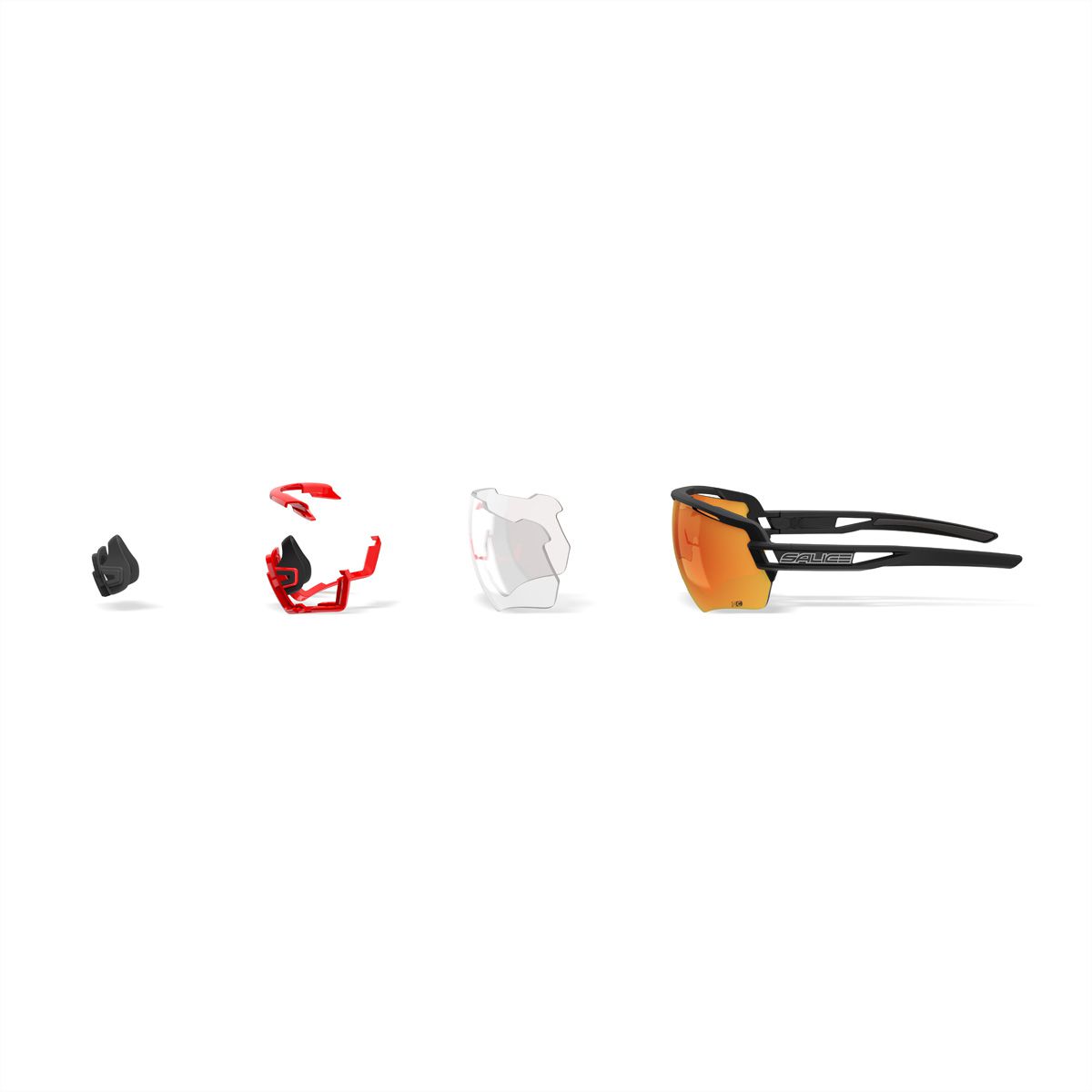 Salice Occhiali Sportbrille 020RWX, Black/Red / RW Red