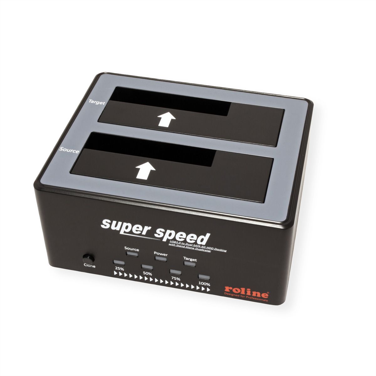 ROLINE 2.5" / 3.5" SATA HDD/SSD Docking Station, USB 3.2 Gen 1, HDD-Clone-Funktion