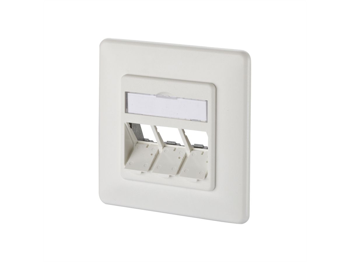 METZ CONNECT Keystone boîtier de raccordement encastré 3 port non équipé, blanc pur