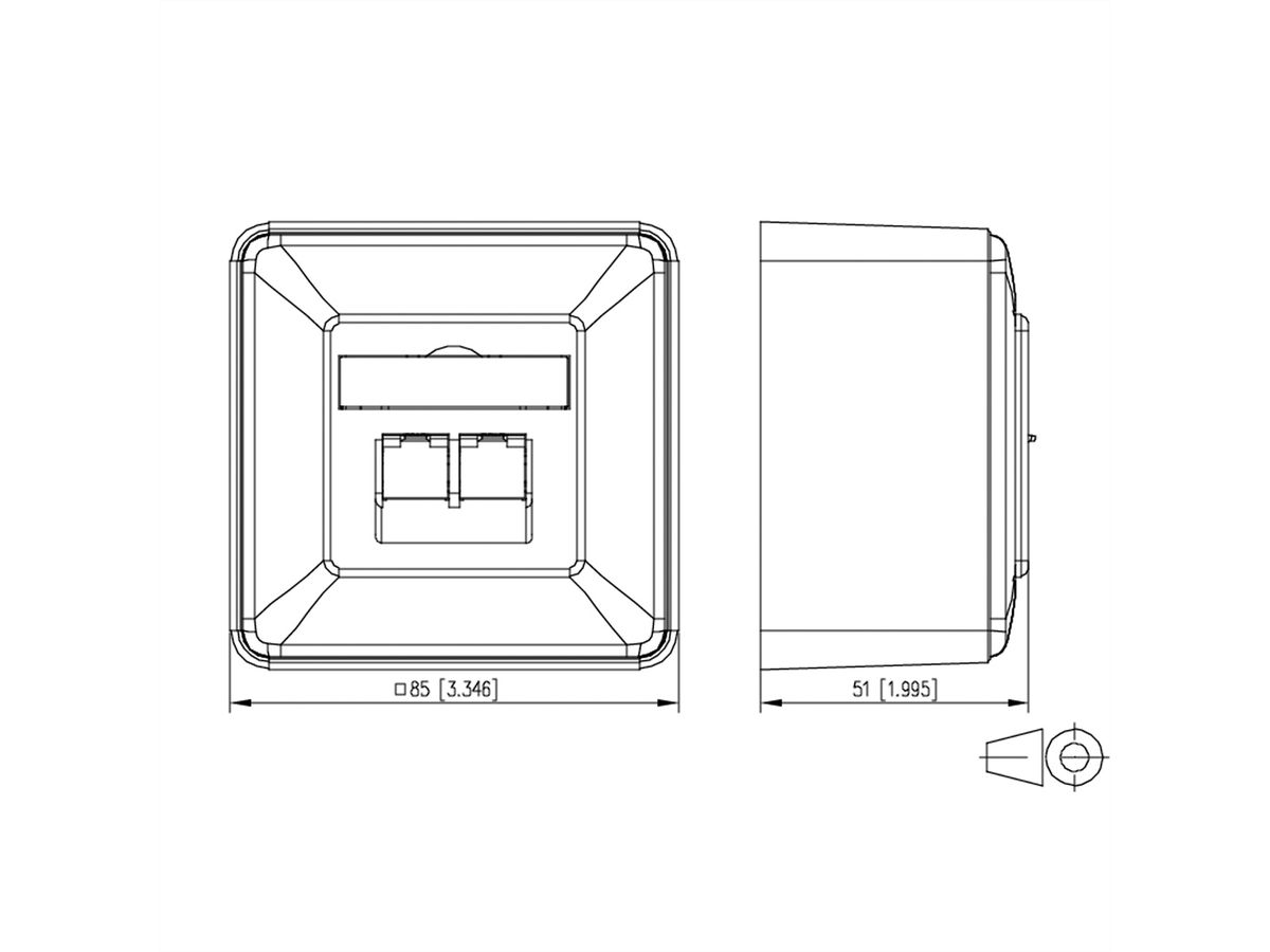 METZ CONNECT E-DAT C6A LSA++ Dose, 2 Port, AP, verkehrsweiß