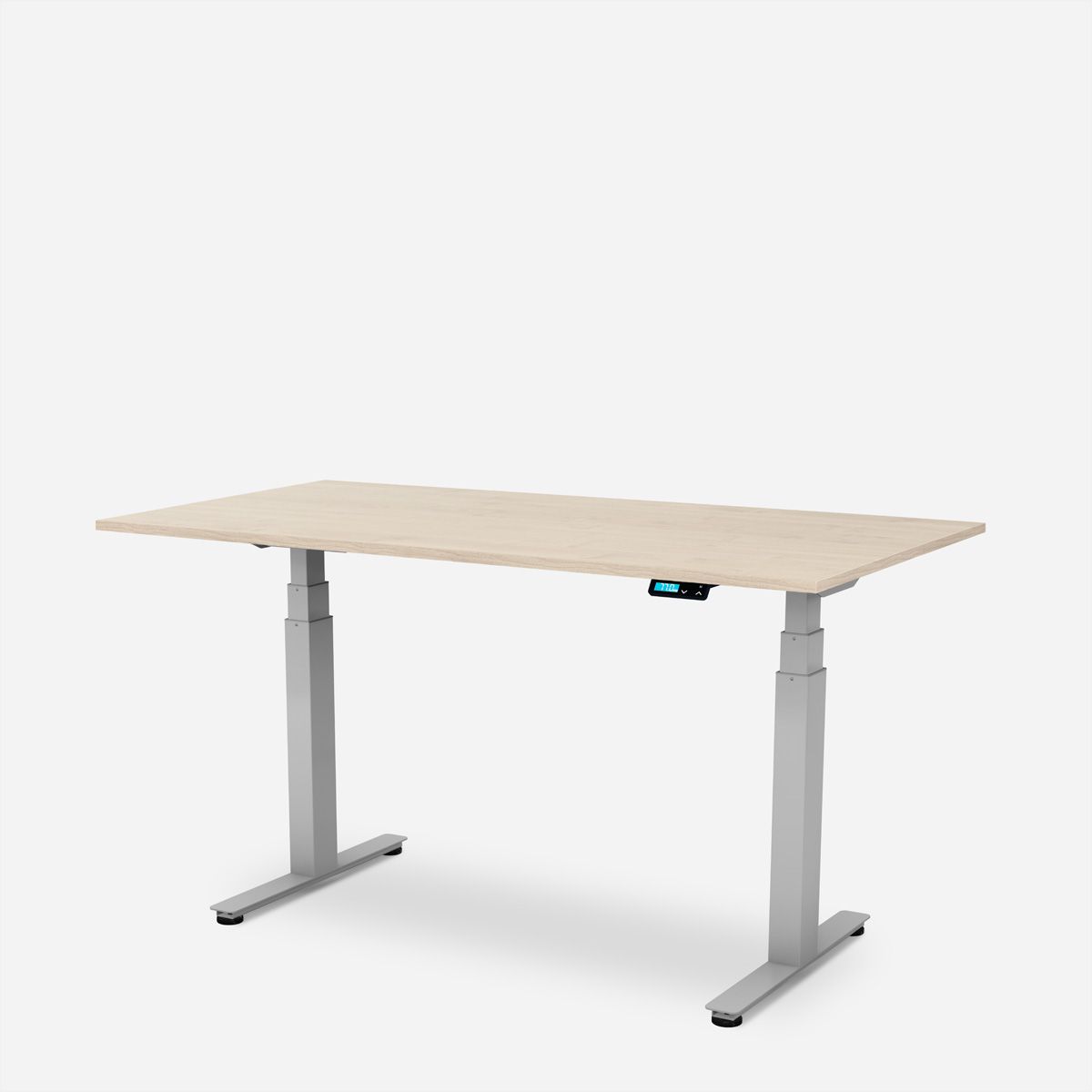 WRK21 Bureau Work 140 x 80 cm, Hauteur réglable, Mandal érable / Gris