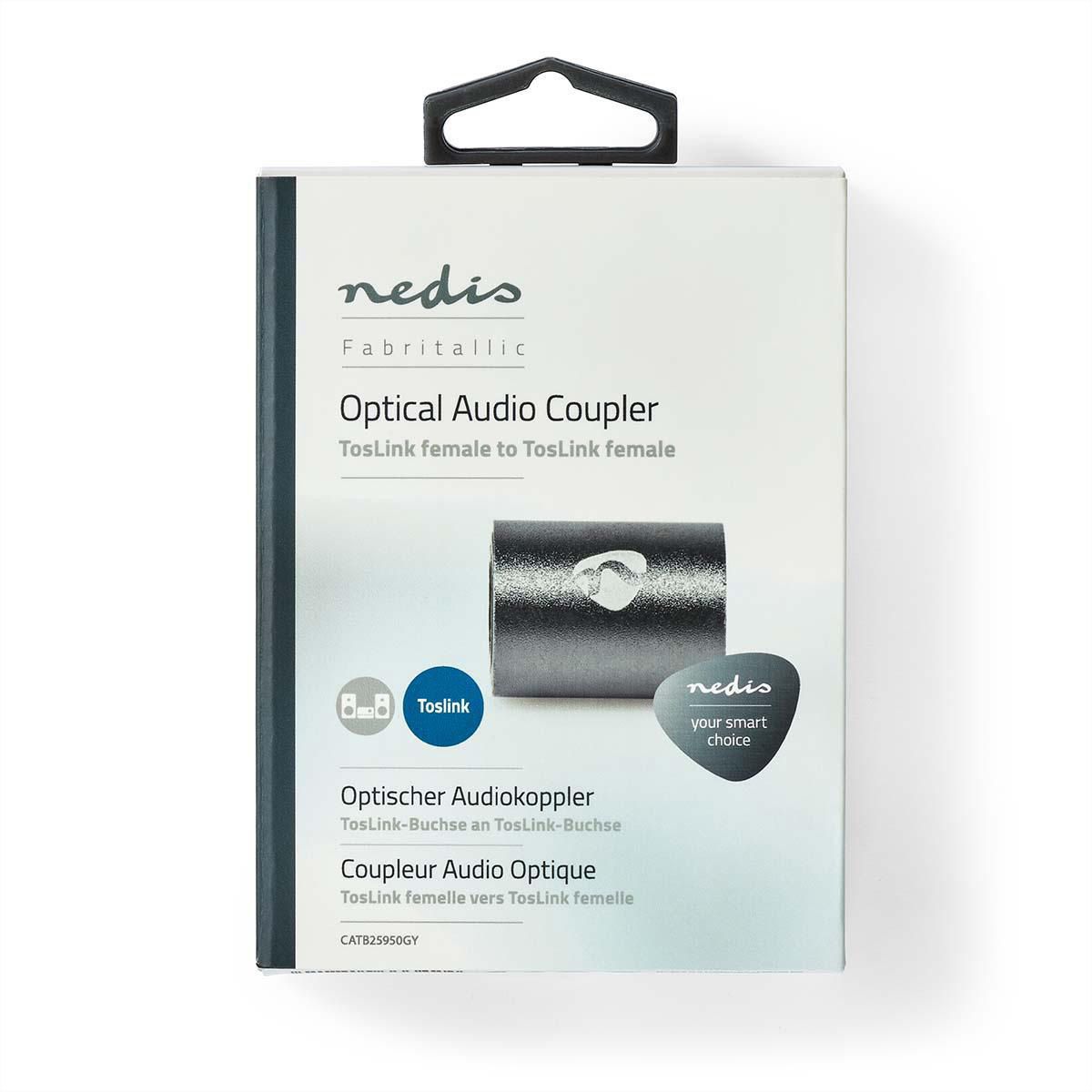 Nedis Toslink Adapter, Verbindungsadapter, BU/BU, grau
