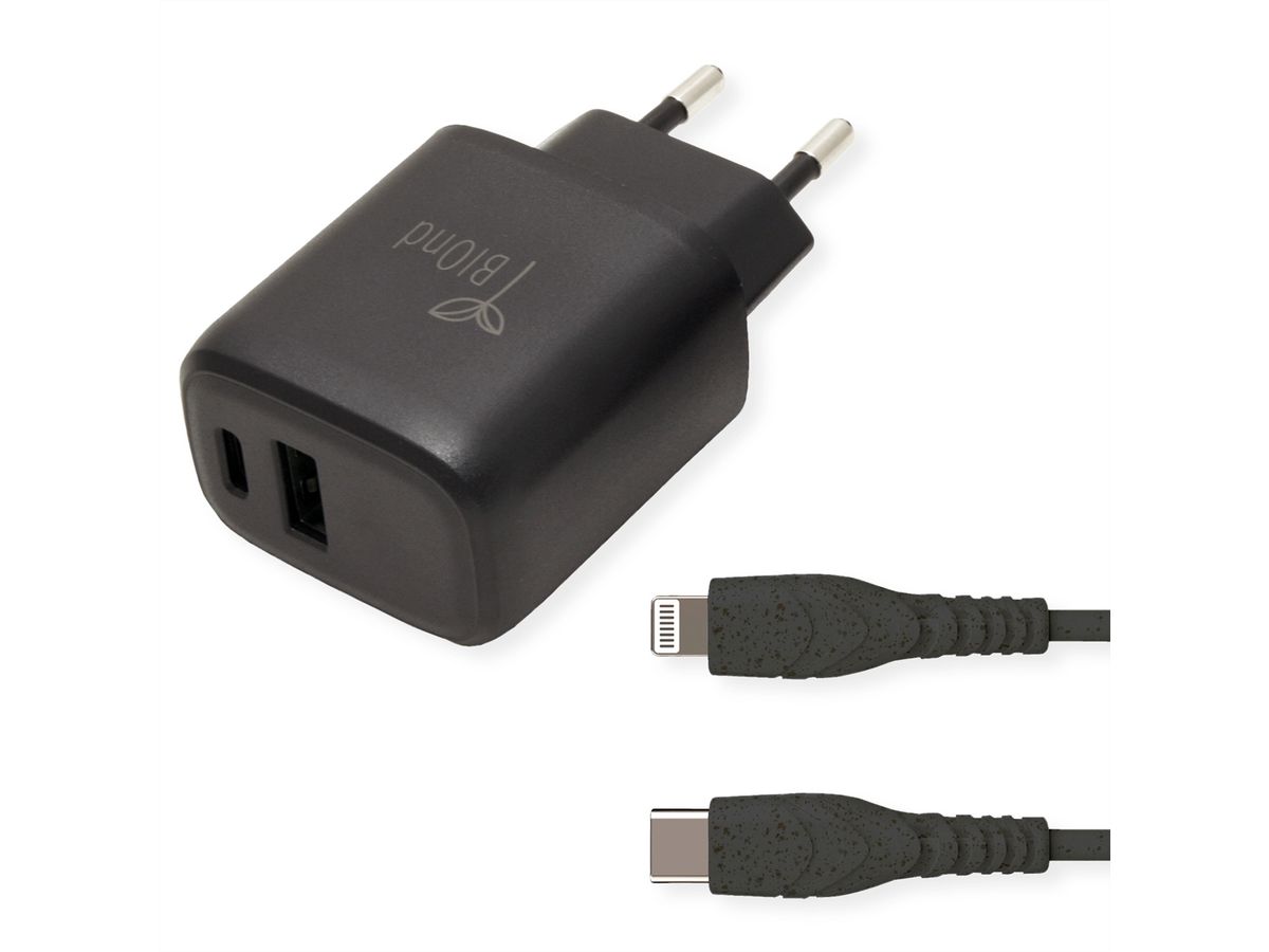 BIOnd BIO-CTL-20W Chargeur USB-C vers Lightning + câble pour iPhone