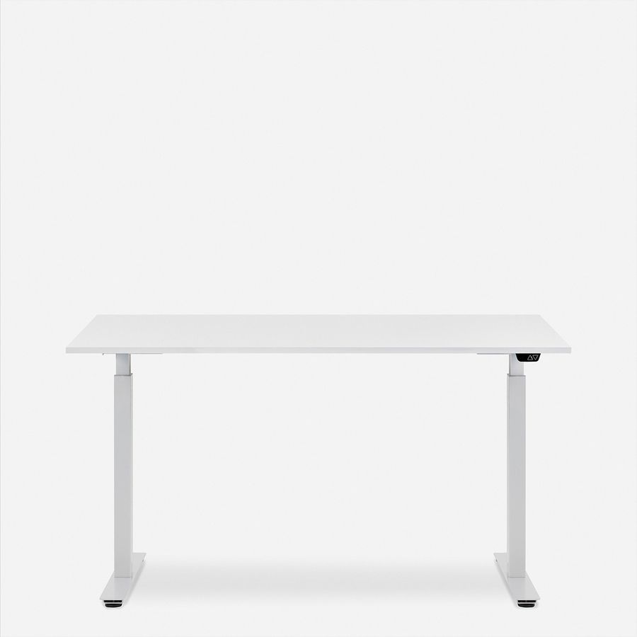 WRK21 Bureau Smart 160 x 80 cm, Hauteur réglable, Blanc uni / Blanc