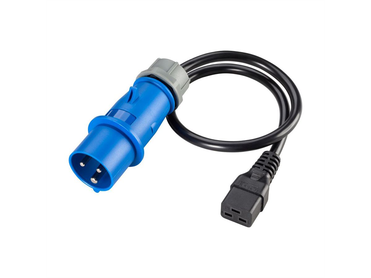 Eaton C19 zu CEE 16A 1Ph. Stecker, Kabellänge 0.5m